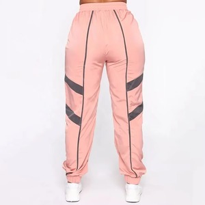 Ensemble de survêtement sportif rose pour femme, blocs de couleur, manches longues, fermeture éclair, coupe ample, deux pièces, tenue athlétique toutes saisons - Product Image 2