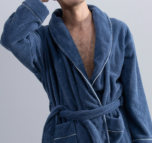 Ensemble de peignoirs pour couple en coton gris 100% de qualité supérieure, vente en gros à prix avantageux, Nesta Sports - Product Image 2