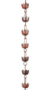 Cadena de Lluvia Decorativa de Flor de Loto en Bronce Antiguo, Escultura Colgante para Canalón de Techo Exterior - Product Image 6