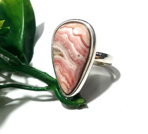 Natural Rhodochrosite <b>Ring</b> 925 Sterling <b>Silver</b> Handmade Gemstone <b>Ring</b> <b>Adjustable</b> Statement <b>Ring</b> for Women Wholesale Jewelry Gift - Product Image 1