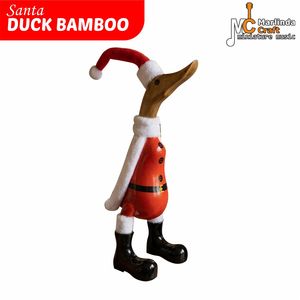 Figurine de canard en bois sculptée à la main avec chapeau et bottes, 10x8x30 cm, décoration pour la maison - Product Image 2