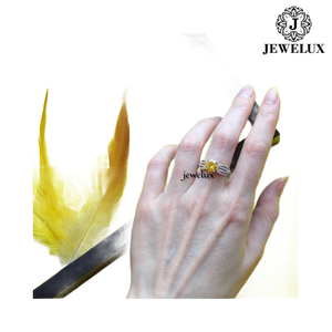 Meilleur prix pour une bague de fiançailles en or massif 18 carats pour femme avec un diamant rond taille brillant serti à griffes, bijoux fins classiques - Product Image 1