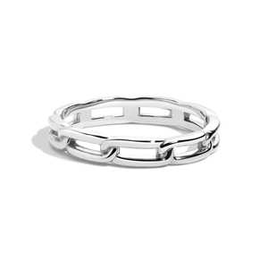 Bague de mariage unisexe en or 14K 18K, maille chaîne complète, 3mm de large, massif, poli miroir, classique, minimaliste, géométrique, empilable pour le quotidien - Product Image 1