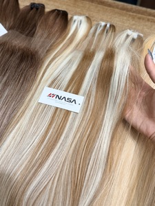 Virgin Human Hair Extensions Super Double Drawn Dyed <b>Machine</b> Double Weft Bulk <b>Micro</b>-Link Vietnamese Hair - Product Image 1