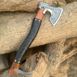Hacha de Estilo Nórdico con Cabeza de Acero y Diseño Grabado, Mango de Madera, Herramienta Industrial para Camping, Supervivencia, Decoración del Hogar, Regalo Coleccionable - Product Image 1