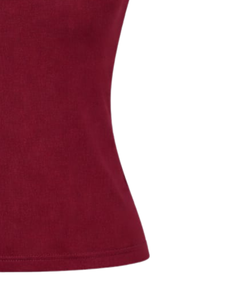 Camisola de Algodón Personalizada para Mujer, Color Borgoña, con Ribete de Encaje, Corte Ajustado, Sin Mangas, Estilo Casual de Verano, Suave, Transpirable y Básico - Product Image 5