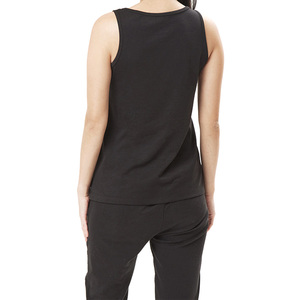 Women's Solid Casual Breathable Quick Dry Eco-Friendly <b>Flowy</b> Tank <b>Top</b> with Spandex/Cotton Jersey Fabric ODM Supply - Product Image 4