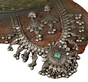 Conjunto de Collar y Pendientes de Estilo Bohemio con Baño de Oro Oxidado Antiguo y Circonitas para Boda o Compromiso - Product Image 1