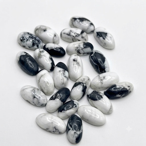 Turquesa Cobre Búfalo Blanco, Cabujón Ovalado Largo, Gema Suelta para Joyería - Product Image 2