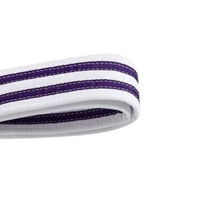 White Purple Striped Taekwondo Belt Cotton Martial Arts Grading Belt Multi Color Training Rank Strap BJJ Ranking Belts - Product Image 5