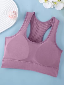 Soutien-gorge de sport en maille nid d'abeille de qualité supérieure |   Débardeur de sport sans coutures en maille ouverte à dos nageur |   Vêtements de sport pour femmes à haute élasticité - Product Image 4