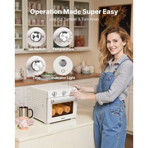 Forno per Sublimazione da 26 Qt per Tumbler da 40oz, 50 Pellicole Termoretraibili, 1 Nastro Adesivo, 2 Guanti Termici, Forno da Banco a Convezione Turbo 360 - Product Image 4