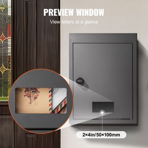 Cassetta Postale Robusta in Acciaio da Montare Attraverso il Muro con Serratura a Combinazione da 2.8-7.9'' (13'') e Vano Postale da 12.5x6.3x16.9'' - Product Image 6