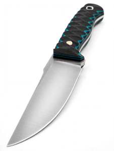 Couteau utilitaire artisanal en acier avec manche texturé en G10, outil de travail en métal - Product Image 2