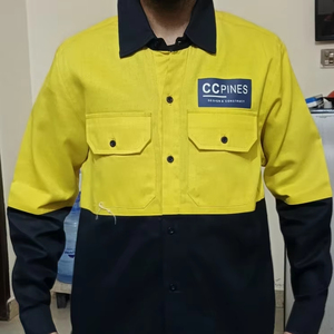 Chemise de travail australienne haute visibilité orange à manches longues, chemise réfléchissante - Product Image 1