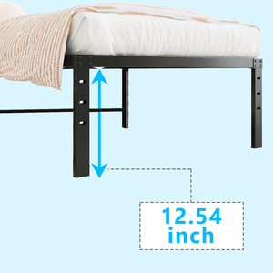 Semplice e Base Letto Singolo in Metallo Nero da 14 Pollici, Struttura a Piattaforma in Acciaio Inossidabile Pieghevole - Product Image 4