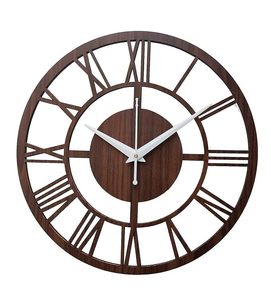 Reloj de Pared de Madera Estilo Art Deco, con Números Romanos, Cuarzo Analógico, Redondo, Decorativo, para Sala de Estar u Oficina - Product Image 3