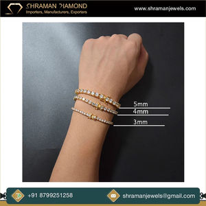 Pulsera de tenis de moissanita VVS de 4 mm y 7 pulgadas personalizada, de plata 925, joyería hip hop, regalo de compromiso, amuleto para fiesta y boda, unisex - Product Image 2