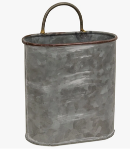 Set Of 3 Galvanized Metal Oval Wall Planters Farmhouse Style Indoor Outdoor Hanging Half Bucket Decoration In Affordable Price - Product Image 2