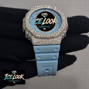 Reloj de Cuarzo Azul Brillante con Bisel de Diamantes, Correa de Silicona, Reloj de Pulsera Analógico, Joyería de Moda para Mujer - Product Image 2
