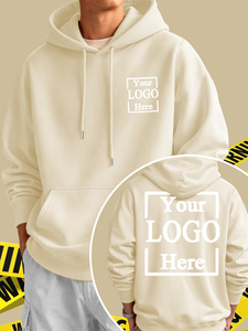Custom Front Logo Hoodie 100% Cotton Fleece 370g Unisex Regular Fit Casual Autumn Wear Heat Transfer Printed High Quality - Product Image 2