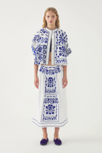 ชุดกระโปรงสองชิ้นสำหรับผู้หญิง เสื้อแจ็คเก็ตซิปสีพื้นและกระโปรงพลีทสั้น ชุดกระโปรงสองชิ้นลำลอง เสื้อผ้าผู้หญิง - Product Image 2