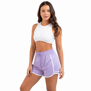 Shorts de course athlétiques pour femmes en gros avec poches, respirants, en polyester, décontractés, unis, anti-plis, légers, tricotés, à ourlet en queue de dauphin - Product Image 5