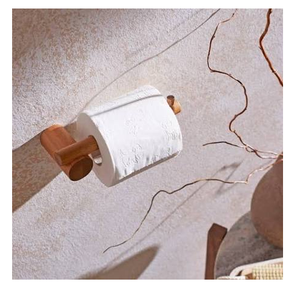 <b>Wood</b> Toilet Paper Roll Holder Modern Nordic <b>Wood</b> Wall Mounted Toilet Paper Holder Single Tier Bathroom Storage <b>Rack</b> - Product Image 1