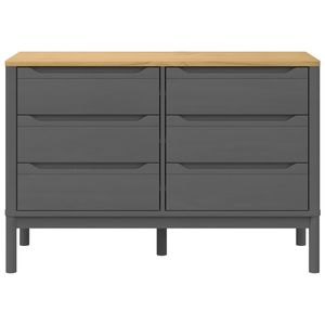 Grande commode en bois de pin massif gris - Product Image 5