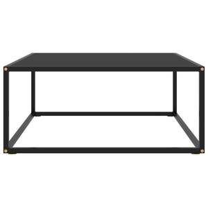 Table basse en verre trempé noir et acier thermolaqué - Product Image 2