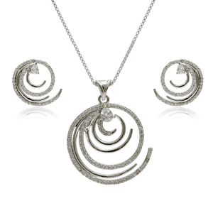 925 <b>Silver</b> Jewelry <b>Set</b> <b>Necklace</b> <b>and</b> <b>Earrings</b> Geometric Minimalist Women's Everyday Wear - Product Image 2