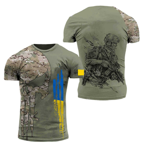 เสื้อยืดแขนสั้นผ้าโพลีเอสเตอร์ถักแบบแห้งเร็ว ระบายอากาศได้ดี ทรงปกติ ป้องกันขนร่วง สำหรับกิจกรรมกลางแจ้ง แบบสามมิติสั่งทำพิเศษ - Product Image 1