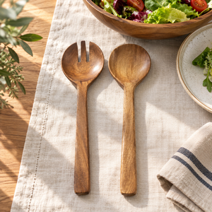 Servidores de Ensalada de Madera Hechos a Mano con Mangos Decorativos, Fabricante |   Cucharas para Servir Personalizadas al por Mayor, OEM, ODM, a Granel - Product Image 6