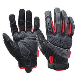 Gants de mécanicien en cuir synthétique noir haute performance JNM SAFETY pour hommes, taille moyenne, en vente - Product Image 1