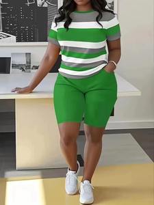 Conjunto de Verano de 2 Piezas de Algodón/Poliéster, Informal y Moderno, para Mujer, Ligero, Transpirable, para Hacer Ejercicio, Camiseta de Punto, Novedad 2026 - Product Image 5