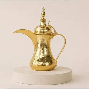 Traditional <b>Arabic</b> Dallah Brass & Stainless Steel Handmade Middle Eastern Coffee Teapot Elegant Majlis Coffee Kettle for Home - Product Image 6