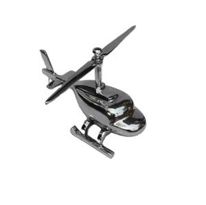 Helicóptero Metálico Plateado, Miniatura Decorativa para Mesa, Figura Decorativa para Hogar, Oficina, Escritorio, Regalo, Adorno - Product Image 1