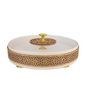 Caja de almacenamiento redonda de madera con tapa de acrílico transparente, organizador decorativo multiusos para el hogar y la cocina - Product Image 1