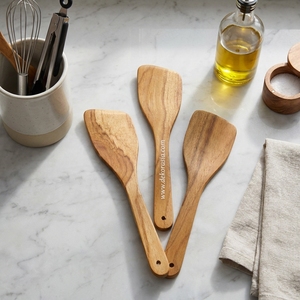 Juego de Espátulas de Madera de Teca Ecológicas, Hechas a Mano, Estilo Vintage, Utensilios de Cocina para Cocinar - Product Image 6