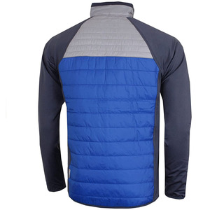 Chaqueta de Invierno para Hombre, Acolchada, con Cuello Alto, Bloques de Color, Resistente al Viento, Forro Polar de Poliéster, Cierre Frontal con Cremallera, Estilo Casual - Product Image 3
