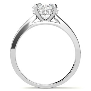 Anillo de Compromiso Premium con Moissanita de Corte Brillante Redondo de 1.3 Quilates, Anillo de Propuesta de Oro Blanco Sólido de 10K con Halo Oculto, Anillo de Boda - Product Image 6