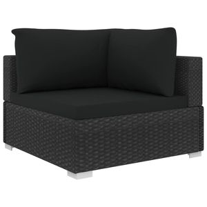 Sofá Modular Grande para Patio en Ratán PE Negro con Estructura de Acero con Recubrimiento en Polvo - Product Image 4