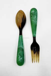 Ensemble de cuillères en corne naturelle faites à la main meilleure qualité petites et grandes tailles haute finition pour les fêtes de restaurants à domicile - Product Image 5