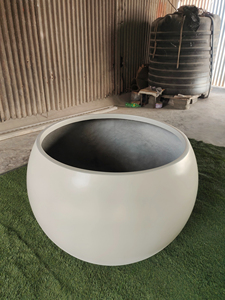 KNT Creations – Pot de fleurs circulaire en fibre de verre léger et durable, style moderne et classique, pour usage extérieur en jardin, toutes saisons - Product Image 4