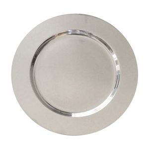 Elegant Silver Metallic Charger Plate Bulk <b>Round</b> <b>Brushed</b> Service Under Plate Decor Wedding Event Catering Table Decor Underplate - Product Image 4