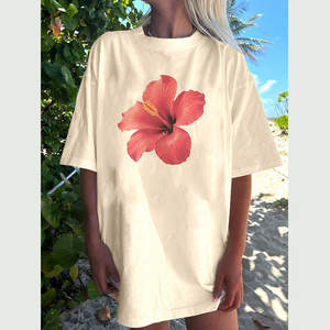 Camisetas de Algodón Transpirables de Alta Calidad para Mujer, Diseño Personalizado, Venta al por Mayor a Bajo Precio, Camisetas de Algodón de Verano para Mujer a Precio Económico - Product Image 1