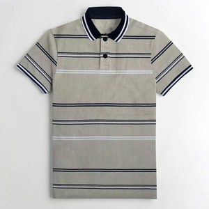 Camiseta Polo de Punto a Rayas al por Mayor, Manga Corta, Casual, Regular, para Clubes Corporativos y Uniformes de Equipo, Logotipo Personalizado, Proveedor OEM - Product Image 1