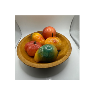 Bol à fruits en bois d'acacia fait main, rustique, décoratif, sur piédestal, pour fruits et légumes, centre de table, à vendre - Product Image 2