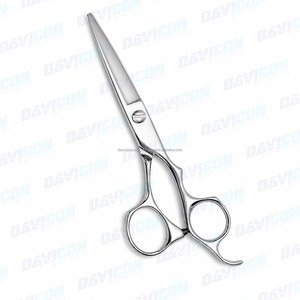 Ciseaux de coiffure professionnels pour barbier, à lame droite, pour droitiers, avec pointes arrondies, en acier inoxydable de haute qualité - Product Image 6
