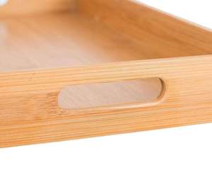 Bandeja de Servir Minimalista de Bambú Ecológica, Bandeja de Madera Natural para Desayuno y Cena, para Servir Comida en la Cocina y Decoración del Hogar - Product Image 4